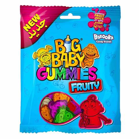 Bazooka Big Baby Fruity Gummies Bag 100g