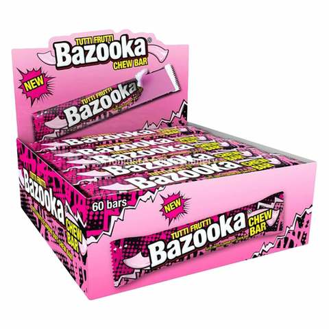 Bazooka Tutti Frutti Chew Bar 14g x Pack Of 60