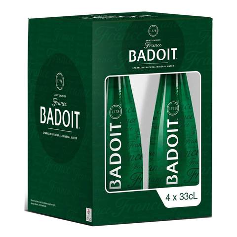 Badoit Natural Sparkling Mineral Water Glass 330mlx4