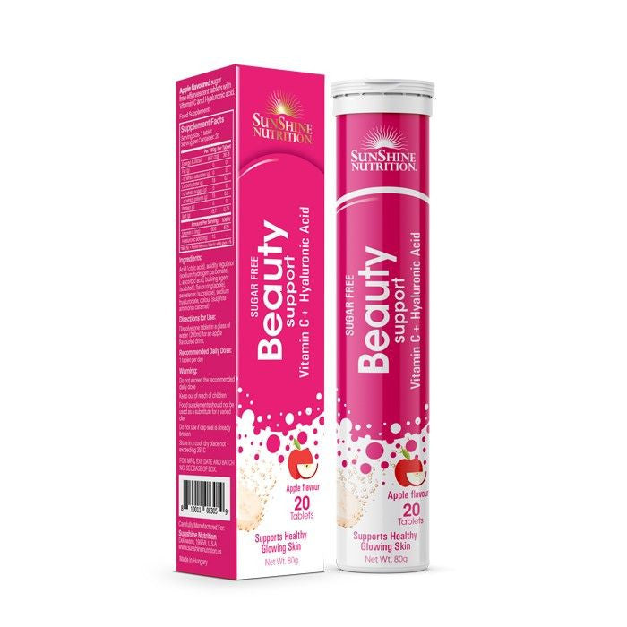 Sunshine Nutrition Beauty Sugar Free Apple Flavor Effervescent Tablets 20's