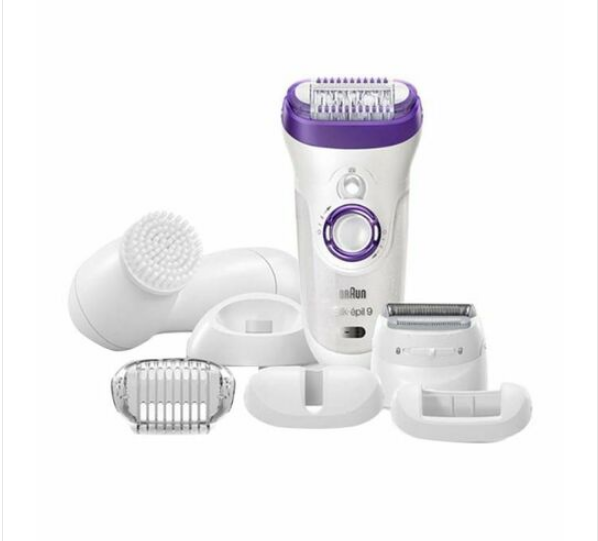 Braun Silk Epil 9 Epilator With Facial Brush White/Purple/Silver