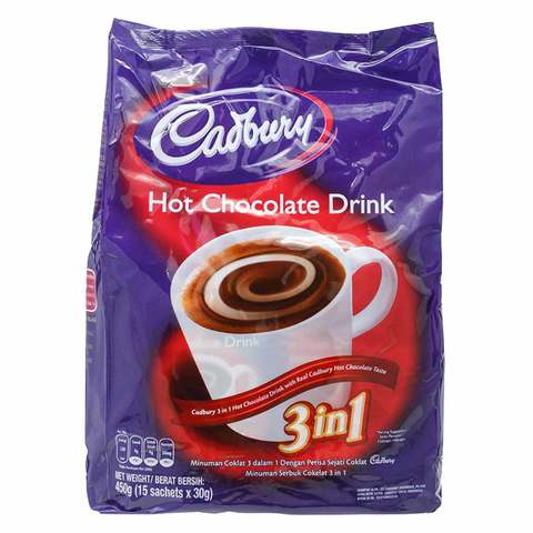 Cadbury Hot Cocoa 3 In 1 Sachets 30g