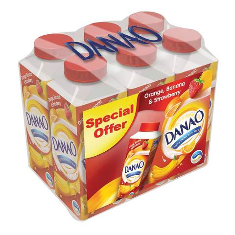 Danao Juice Drink with Milk Orange-Banana & Strawberry 180ml x 6 pack