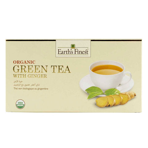 Earth\'s Finest Organic Green Tea with Ginger 1.5g x 25 Tea Bags
