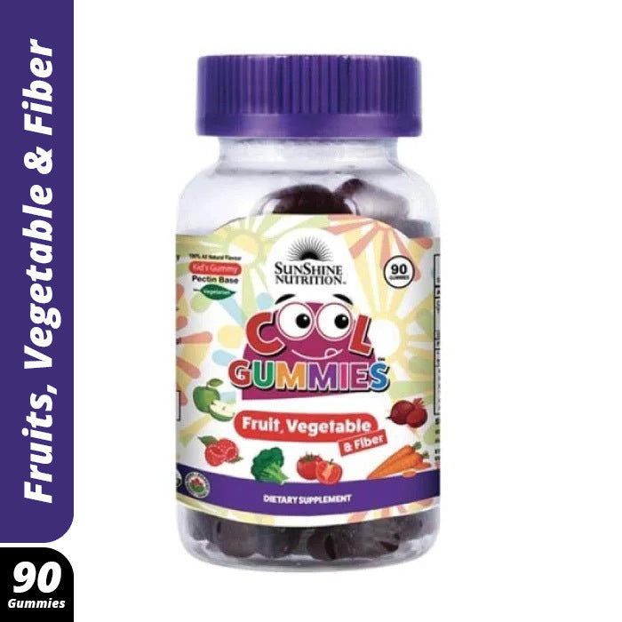 Sunshine Nutrition Cool Gummies Kids Fruit Vegetable & Fiber 90's
