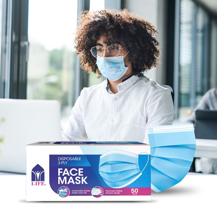 Life 3 Ply Disposable Face Mask 50's