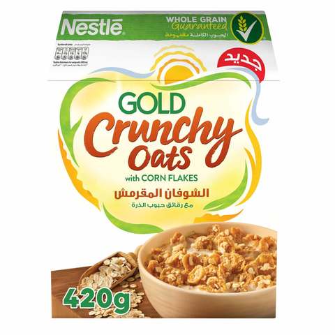 Nestle Gold Breakfast Cereal Crunchy Oats with Corn Flakes 420g