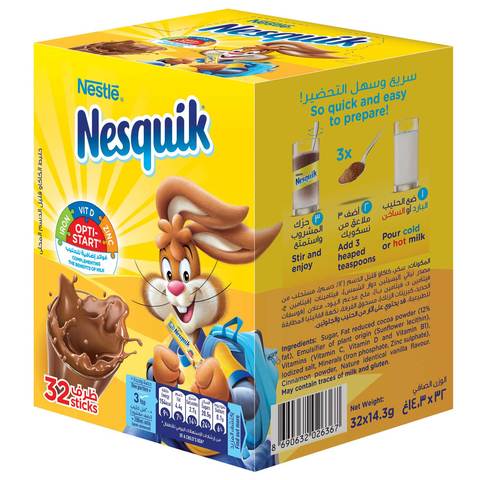 Nesquik Chocolate Milk Powder 14.3g x Pack of 32