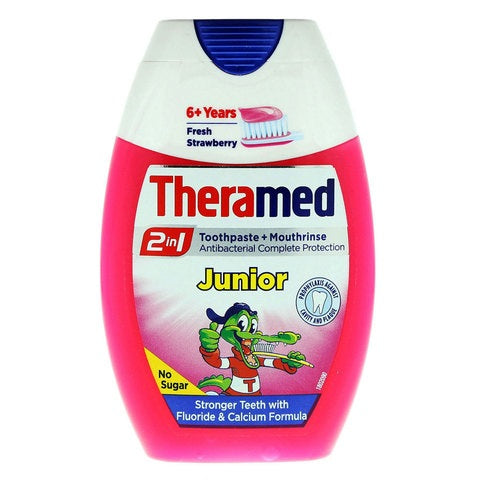 Theramed Junior 2In1 Strawberry Toothpaste And Mouthwash 75ml