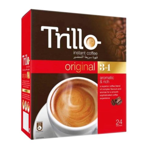 Trillo Original Aromatic and Rich Instant Coffee 20g x Pack of 24