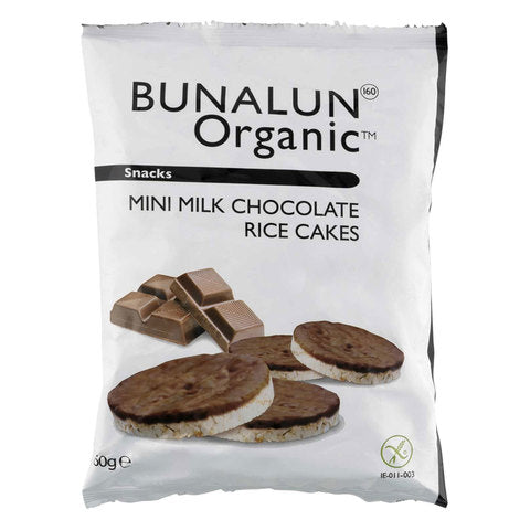 Bunalun Organic Mini Milk Chocolate Rice Cakes 60g