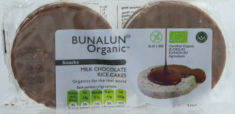 Bunalun Organic Milk Chocolate Rice Cakes 100g