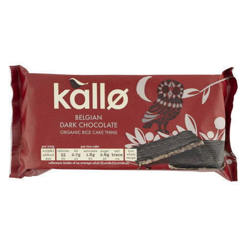 Kallo Belgian Dark Chocolate Organic Rice Cake Thins 90g