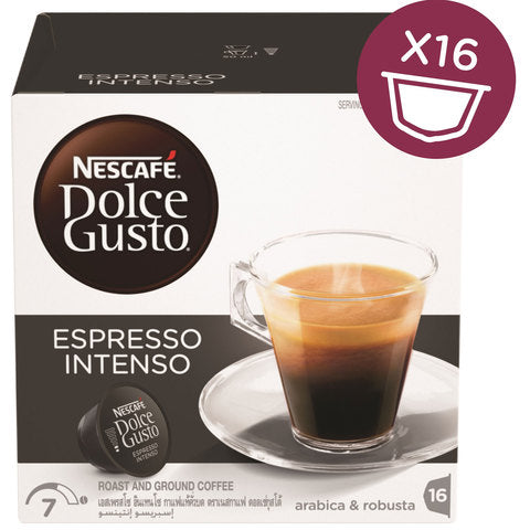 Nescafe Dolce Gusto Espresso Intenso Coffee Capsules Pack of 16