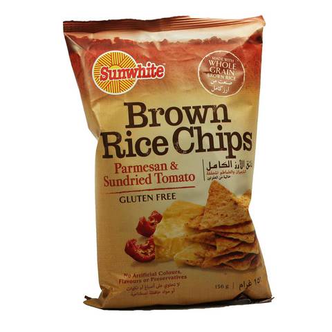 Sunwhite Brown Rice Chips with Parmesan & Sundried Tomato 156g