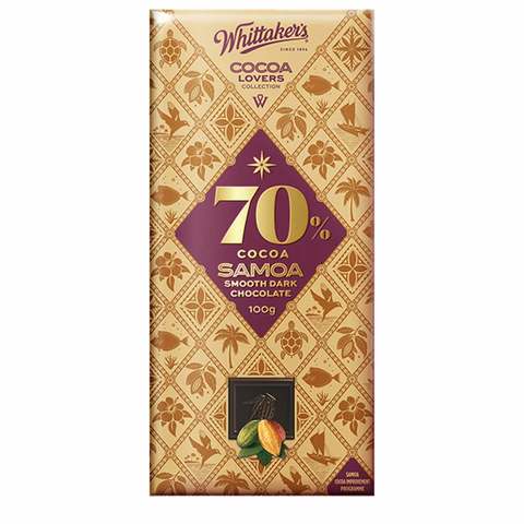 Whittaker\'s 70% Cocoa Samua Smooth dark Chocolate 100g