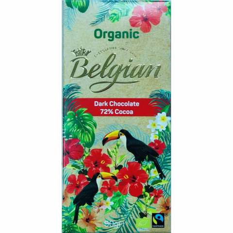Belgian Organic Dark Chocolate 72% Chocolate 90g