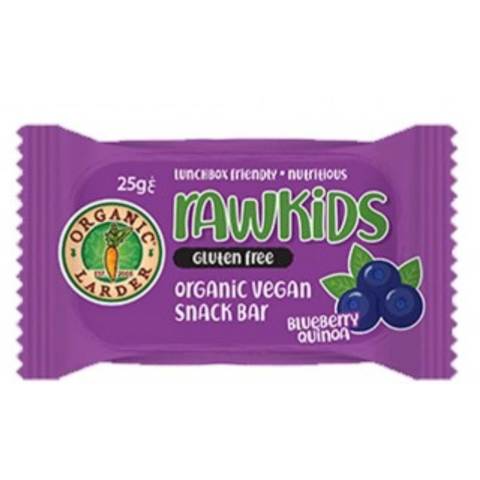 Organic Larder Rawkids Organic Vegan Snack Bar Blueberry Quinoa 25g