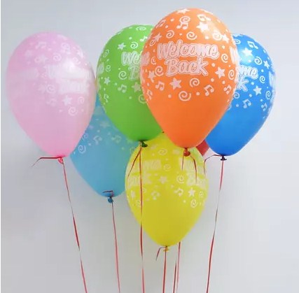 10 Multicolor Welcome Back Balloons