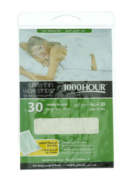 1000Hour Ultra-Thin Wax Strips Fine for Medium Hair Pack of 30