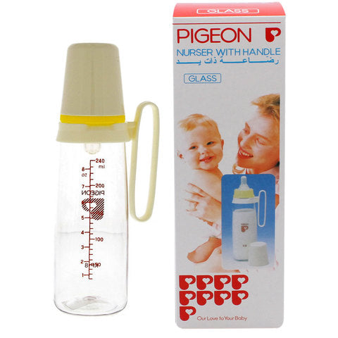 Pigeon Glass Bottle with Handle 240ml