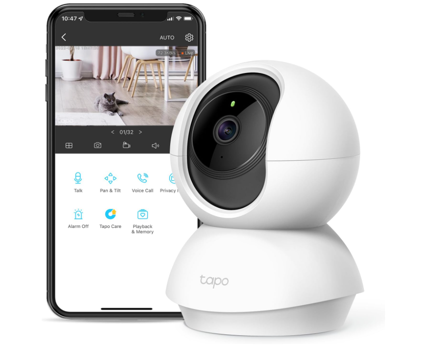 TP-Link Tapo Pan/Tilt Security Camera for Baby Monitor, Pet Camera