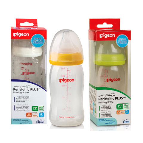 Pigeon Plastic Wide Neck Feeding Bottle 240ml