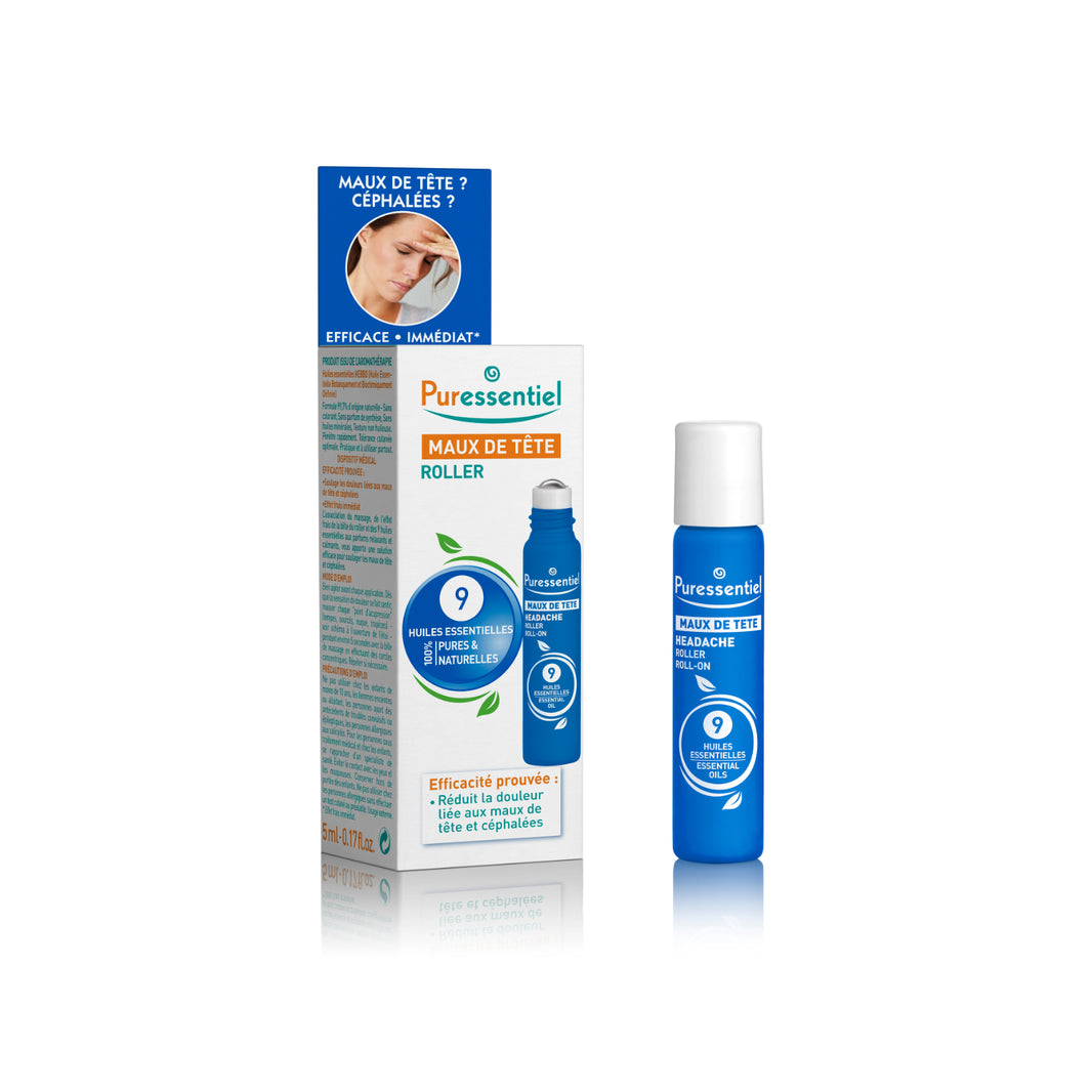 Puressentiel Well Being Headache Roll-On with 9 Essential oils 5ml