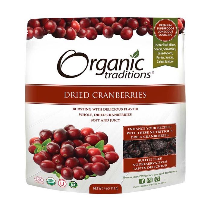 Organic Traditions Dried Cranberries 113 g
