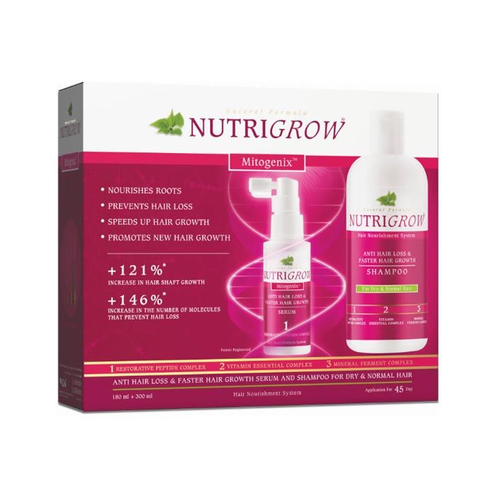 Nutrigrow Anti Hair loss & Fast Hair Growth Shampoo + Serum Dry Hair 180 ml + 300 ml-