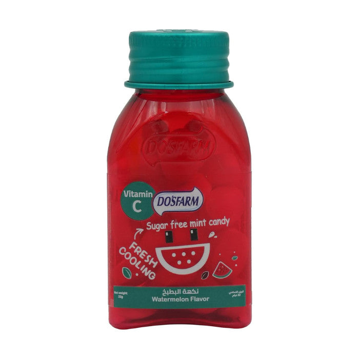 Dosfarm Sugar Free Mint Candy With Vitamin C Watermelon Flavor 22g