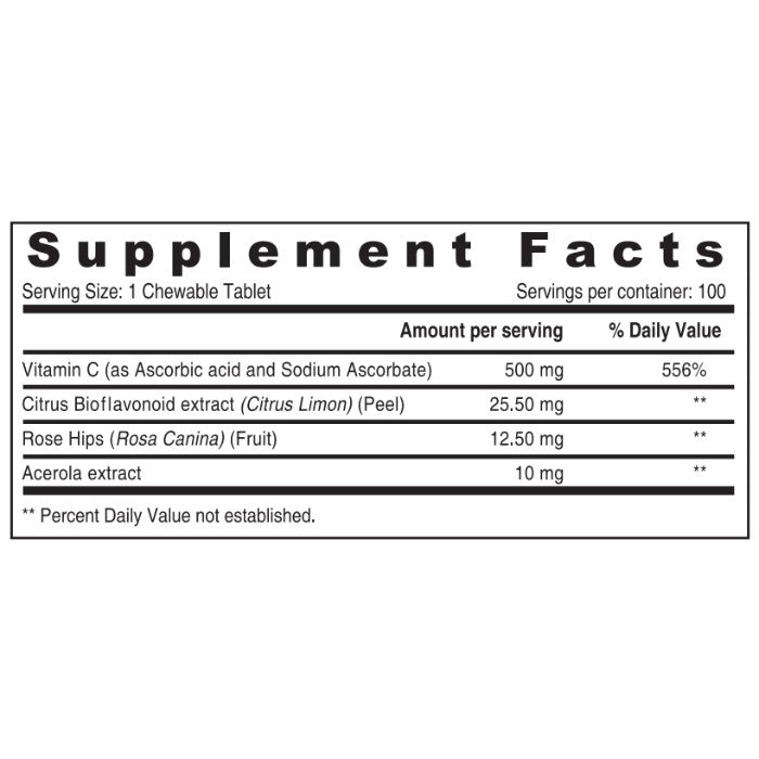 Sunshine Nutrition Vitamin C Plus Chewable Tablet 100's