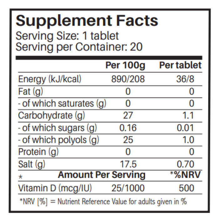 Sunshine Nutrition Vitamin D 1000 IU Citrus Effervescent 20 Tablets