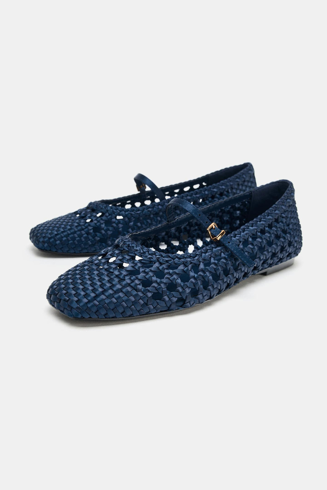 ZARA BRAIDED BALLET FLATS WITH BUCKLE