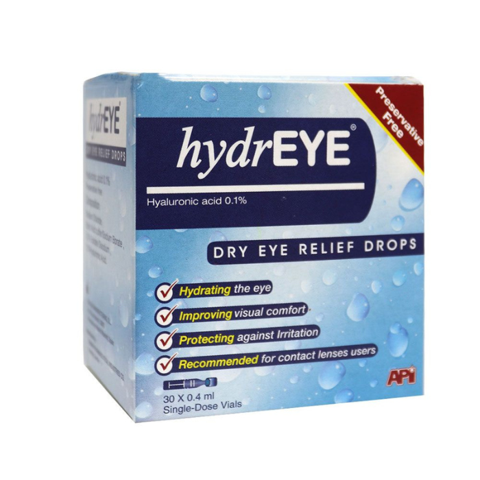 Hydreye 0.1% Dry Eye Relief Drops SDU 0.4ml X 30s