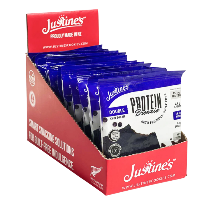 Justine's Protein Brownie Double Chocolate Dream 75G 12s
