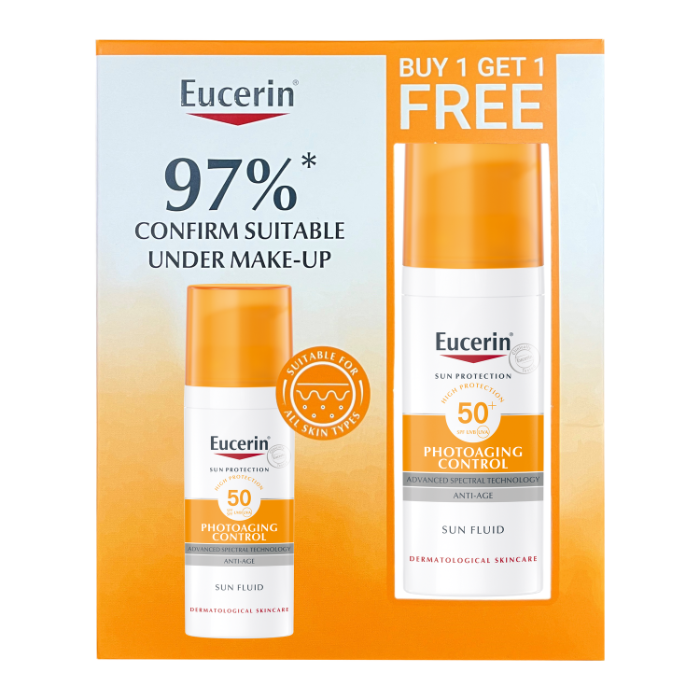 Eucerin Sun Photoaging Control (SPF50+) Fluid 50ml 1+1 Promo
