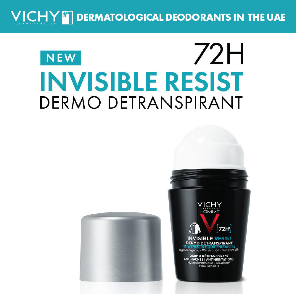 Vichy 72HR Invisible Resist Deodorant Roll-On Men 50ML