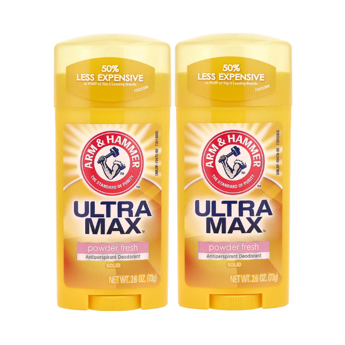 Arm and Hammer Ultra Max Deo Stick Powder Fresh 73g Twin Pack Promo