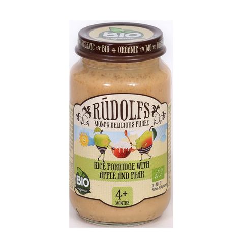 Rudolfs Apple And Pear Baby Puree Rice Porridge 190g
