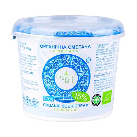 Organic Sour Cream thermostatic 15% 270g