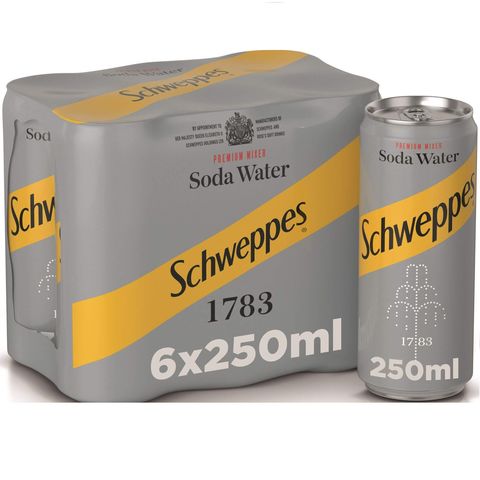 Schweppes Soda Water Can 250mlx6