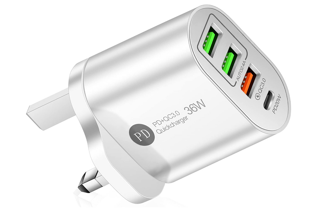 ELONSEY USB C 36W PD Wall Charger, 3.0 Quick Charging Multi-Port Power Adapter