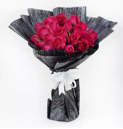 35 Dark Pink Roses Designer Bouquet