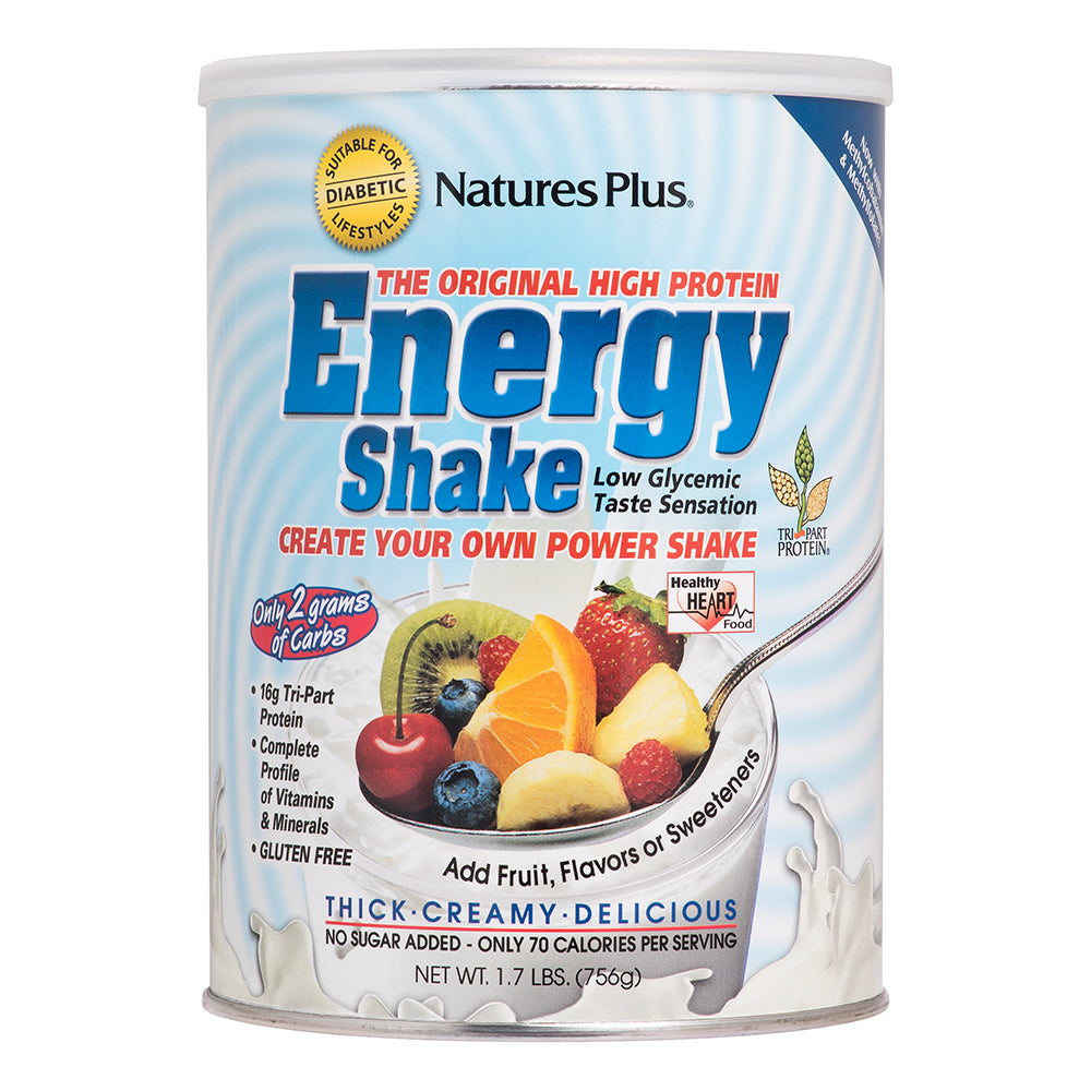 Natures Plus Energy Shake Protein No sugar 1.7 Lb Cans