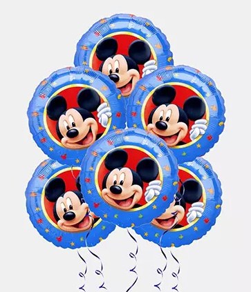 6 Mickey Mouse Printed Balloons