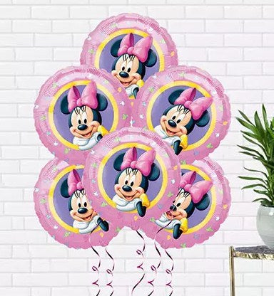 6 Minnie Mouse Printed Balloons