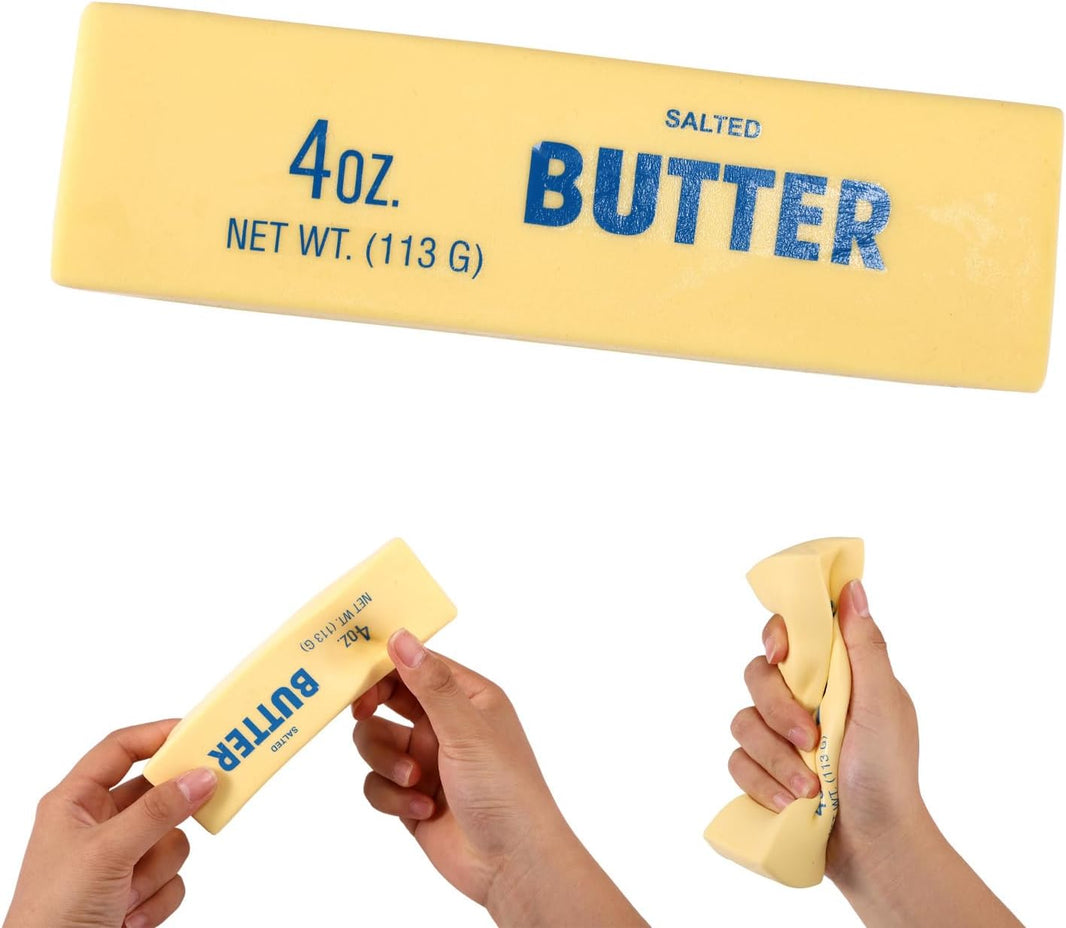 Lyreh Butter Squeeze Toy, Butter Stick Toys Slow Growth Relax PU Material for Office School Anxiety Relief and Decompression (Light Yellow)