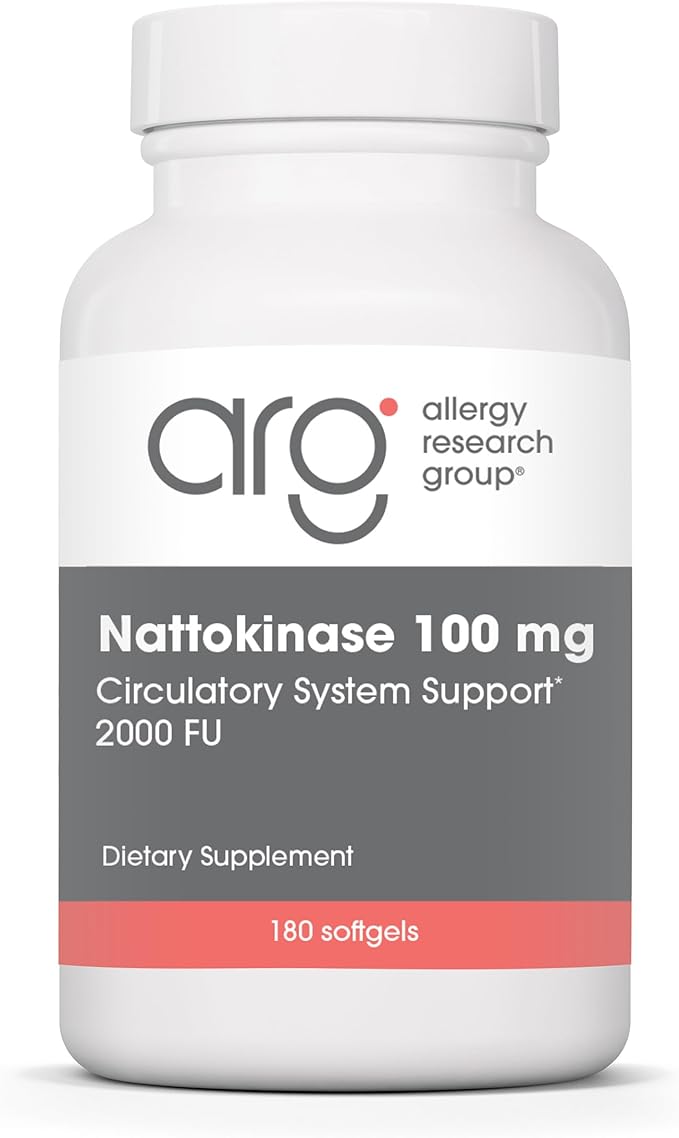 Allergy Research Group - Nattokinase NSK-SD 100mg - Cardiovascular/Circulatory Health - 180 Softgels