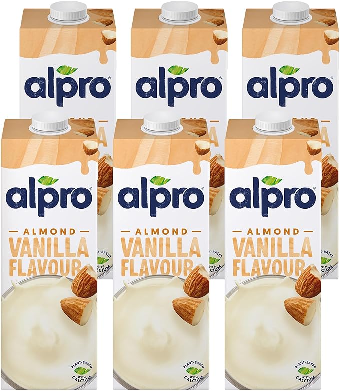 Alpro Almond Vanilla Drink, 100% Plant-Based, Lactose Free - 1L (6x1L)